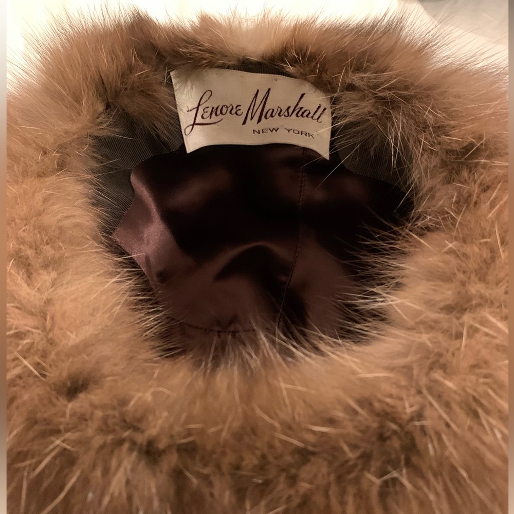 LENORE MARSHALL NEW YORK. VINTAGE BROWN FOX FUR AND SNAKE HAT. ONE SIZE. - Picture 3 of 6